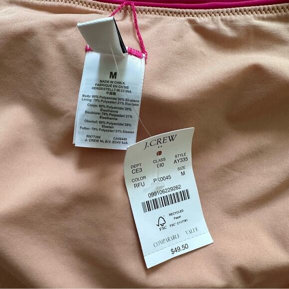 J. Crew Fuchsia High Waisted Belted Tie Front Swim Bikini Bottom Medium NEW - Picture 9 of 11